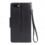 Wholesale iPhone 8 Plus / iPhone 7 Plus Crystal Flip Leather Wallet Case with Strap (Tower Black)